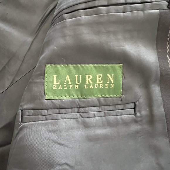 Lauren Ralph Lauren Men's 46 R 100% Wool Black Striped 3 Button Suit Jacket - Picture 6 of 6
